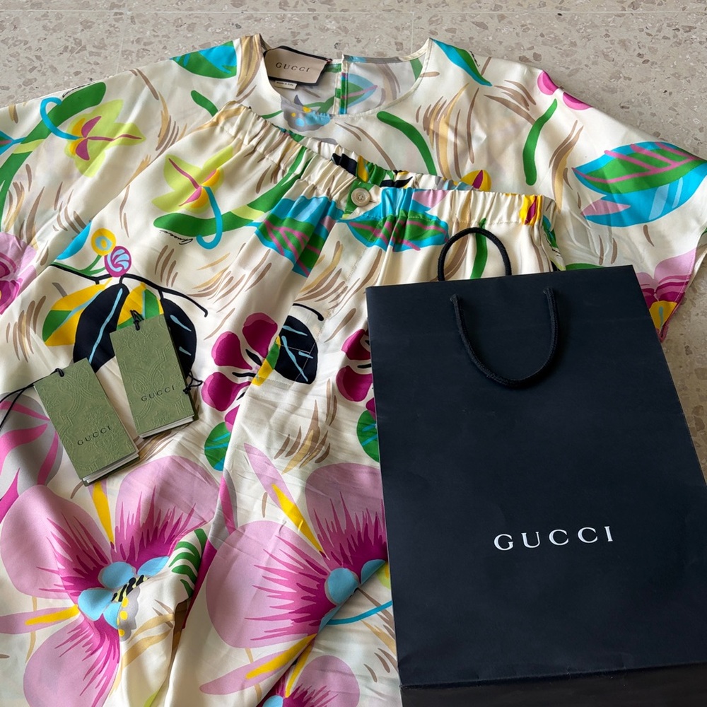 Gucci Multicolor Floral Top & Pants